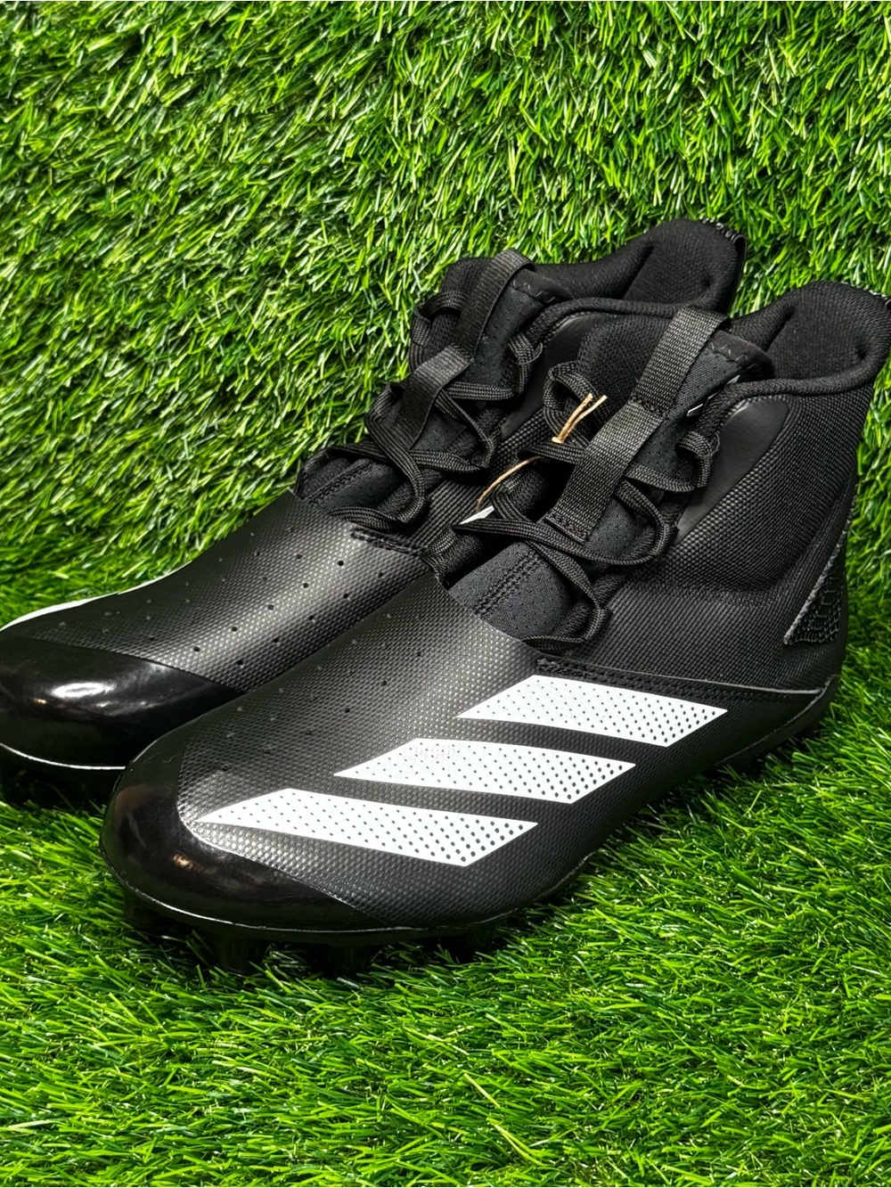 Size 10 - Mens Adidas Adizero Chaos Linemen Pack Black Football Cleats - IE3998